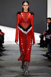 Платье с мехом Proenza Schouler