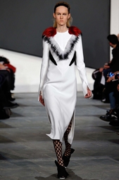 Платье с мехом Proenza Schouler