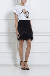 Шерстяная юбка со страусиными перьями No.21