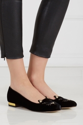 Бархатные слиперы Kitty Flats Charlotte Olympia