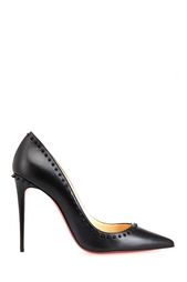 Черные Кожаные туфли Angalina 100 kid Christian Louboutin