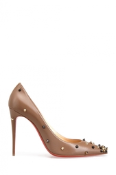 Коричневые Кожаные туфли Degraspike 100 kid Christian Louboutin