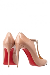 Бежевые Туфли из лакированной кожи Tpoppins 100 Christian Louboutin