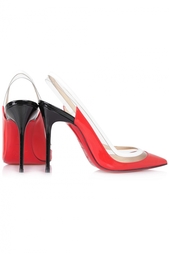 Кожаные туфли Paulina Sling 100 Patent/PVC Christian Louboutin