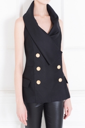 Жилет из вискозы и шелка Balmain