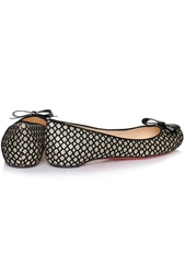 Балетки из хлопка и кожи Simplenodo Flat Christian Louboutin