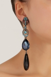 Серьги из олова и кристаллов Oscar de la Renta