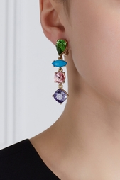 Серьги с кристаллами и бирюзой Oscar de la Renta