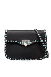Кожаная сумка с бирюзой Valentino