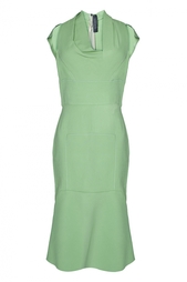 Зеленое платье с асимметричным вырезом Roland Mouret