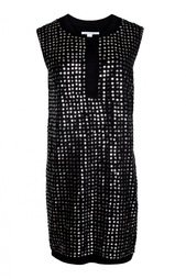 Черное платье в серебряных пайетках Diane von Furstenberg