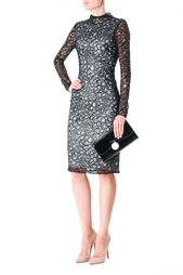Черное полупрозрачное платье из вискозы Diane von Furstenberg