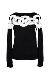 Черный свитер с рисунком Diane von Furstenberg