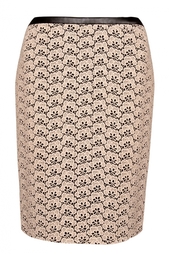 Юбка из шелка с кружевным верхом Diane von Furstenberg