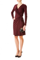 Бордовое платье с запахом Diane von Furstenberg