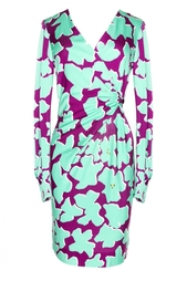 Платье с цветочным принтом с драпировкой Diane von Furstenberg