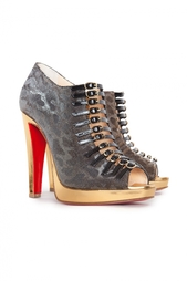 Ботильоны с открытым носом Manon 120 Lame/Specchio Christian Louboutin