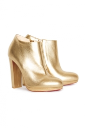 Золотые ботильоны Rock And Gold 120 Calf Lame Christian Louboutin