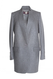 Серое шерстяное пальто с добавлением кашемира Stella Mc Cartney