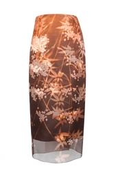 Шелковая юбка-карандаш с принтом Alexander Terekhov