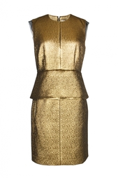 Золотое платье с баской на поясе Diane von Furstenberg
