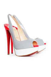 Босоножки Lady Peep Sling 150 Patent/Patent Fluo Christian Louboutin