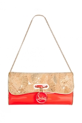 Клатч Riviera Clutch Cork Lame/Patent Fluo Christian Louboutin