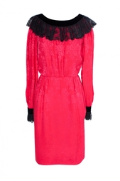 Платье с кружевным воротником и манжетами (70-е гг.) Oscar de la Renta Vintage