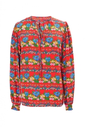 Костюм из блузы и юбки с цветочным принтом (70-е гг.) Yves Saint Laurent Vintage