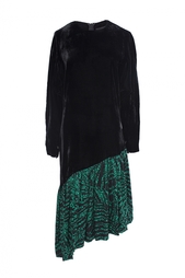 Бархатное платье с шелковой юбкой (80-е гг.) Balmain