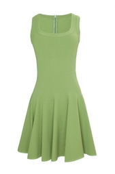 Зеленое платье-мини с пышной юбкой Azzedine Alaïa