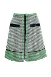 Юбка с кожаной отделкой на молнии Proenza Schouler