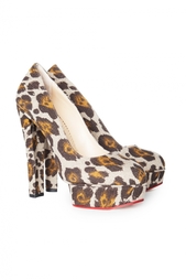 Туфли на высоком каблуке с леопардовым принтом Greta Charlotte Olympia