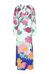Длинное платье с цветочным принтом и длинными рукавами Marc Jacobs