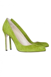 Замшевые зеленые классические лодочки BBRSuede Manolo Blahnik