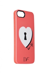 Чехол для iPhone 5 Lock Heart Coral Diane von Furstenberg