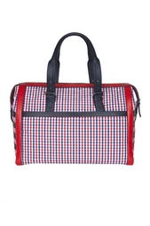 Cумка из хлопка и кожи Maurice Bowler Vichy Fabric/Calf Paris Christian Louboutin