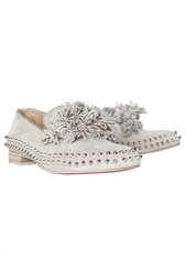 Кожаные ботинки Tassel Spikes Flat Veau Velours Christian Louboutin