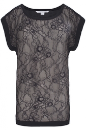 Шелковый топ Cordelia Floral Chantilly Lace Diane von Furstenberg