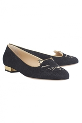 Шелковые слиперы Charlotte Olympia