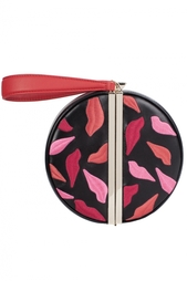 Кожаная сумка Round Fetish Embroidered Lips Diane von Furstenberg