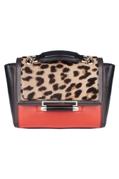 Кожаная сумка Mini Leo Haircalf/Leather Diane von Furstenberg