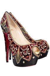 Бархатные туфли Highness Sombrero 160 Satin/Velvet/Specc Christian Louboutin