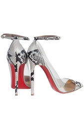 Туфли из кожи питона и пластика Un Bout 120 Christian Louboutin