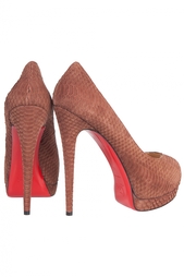 Туфли из кожи змеи Palais Royal 140 WaterSnake Nubuck Christian Louboutin