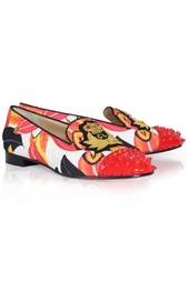 Хлопковые лоферы Intern Flat Patent /Hawai/GG Christian Louboutin