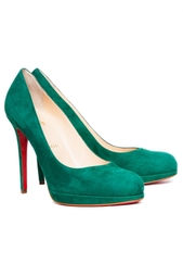 Зеленые Замшевые туфли New Simple Pump Christian Louboutin