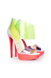 Яркие босоножки Dufoura 140 Specc/Pvc/Veau Vel/Cuoio Christian Louboutin