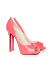 Розовые Туфли с открытым носом Flo 120 Patent Fluo Christian Louboutin