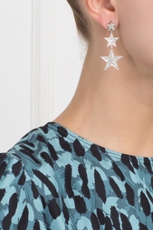 Посеребренные серьги с кристаллами Swarovski Schield